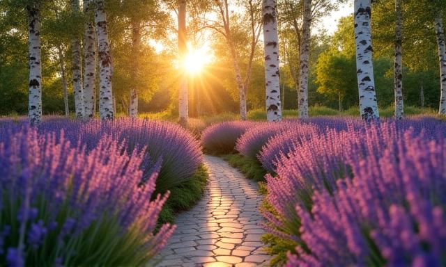 Espaces de détente dans un jardin thérapeutique
