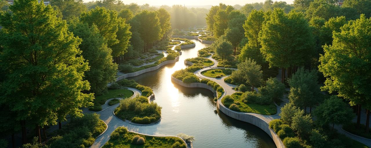 Vue aérienne d'un projet de reforestation urbaine à Ivry-sur-Seine