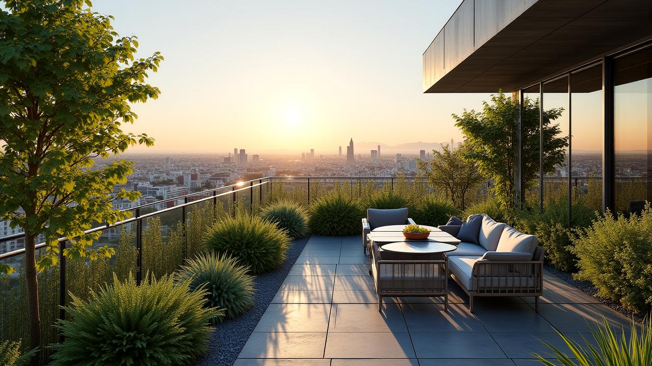 Toit végétalisé moderne avec vue sur Paris et Ivry-sur-Seine