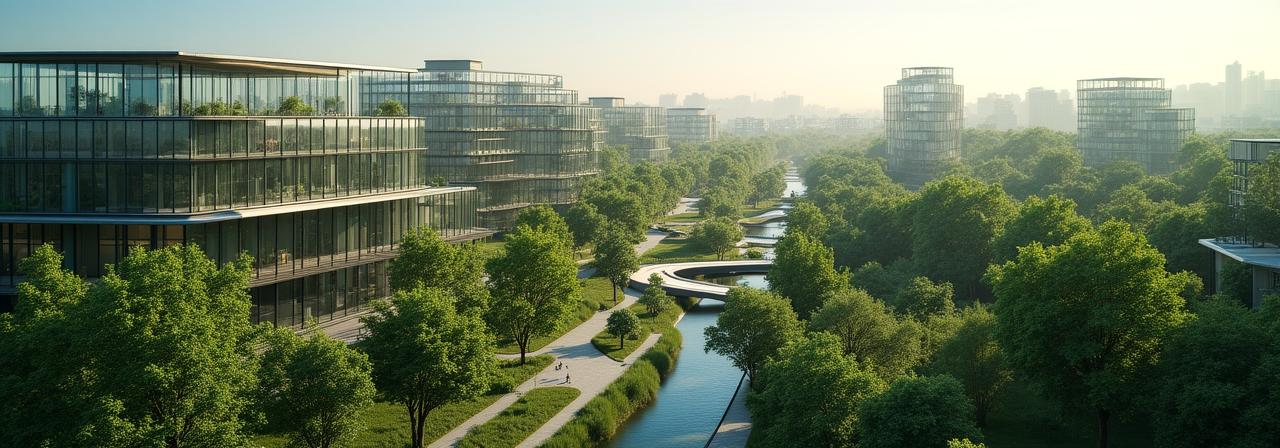 Vue aérienne d'une forêt urbaine structurée à Ivry-sur-Seine